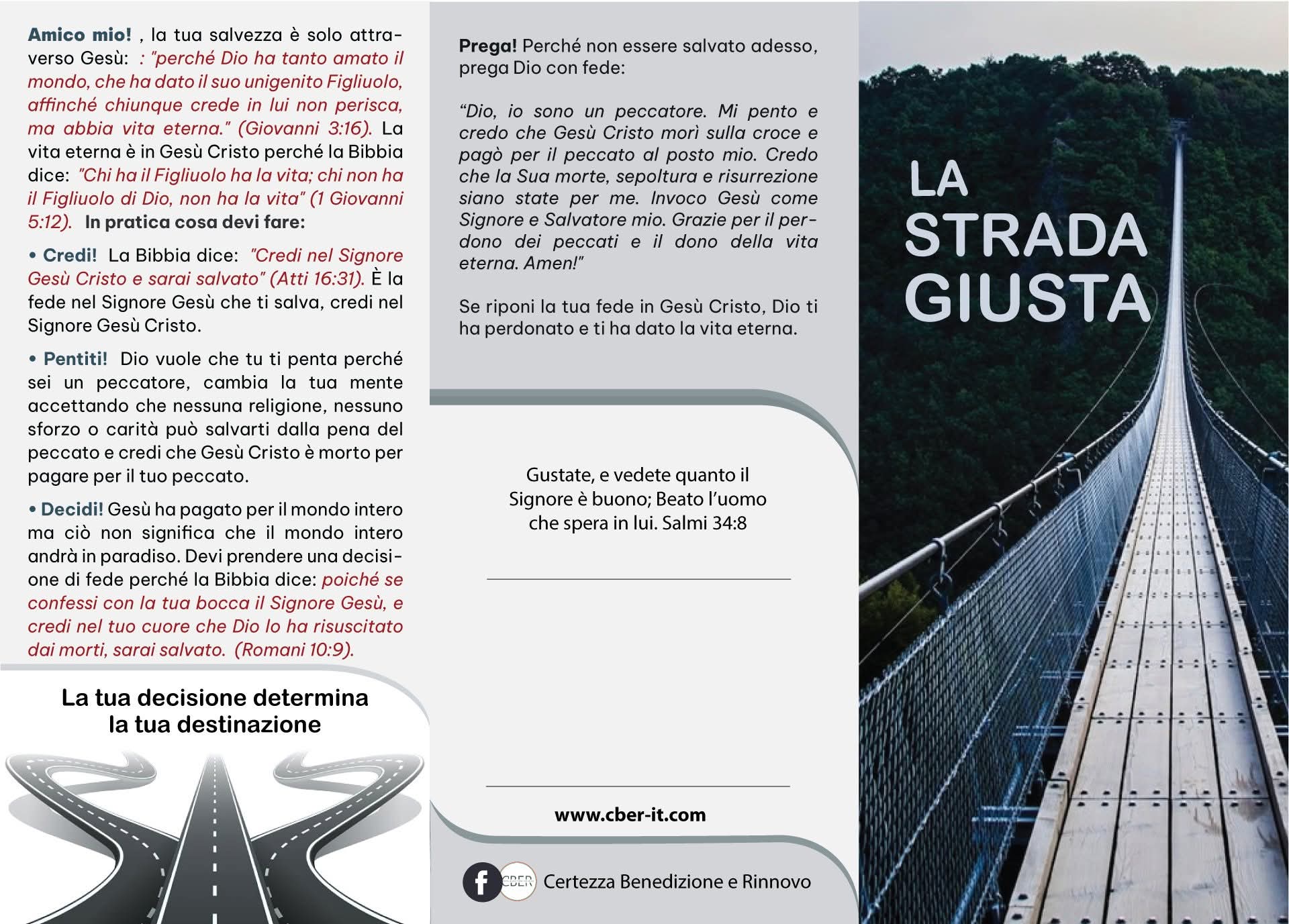 La Strada Giusta - Brochure evangelica CBER sulla salvezza in Ges&ugrave; Cristo